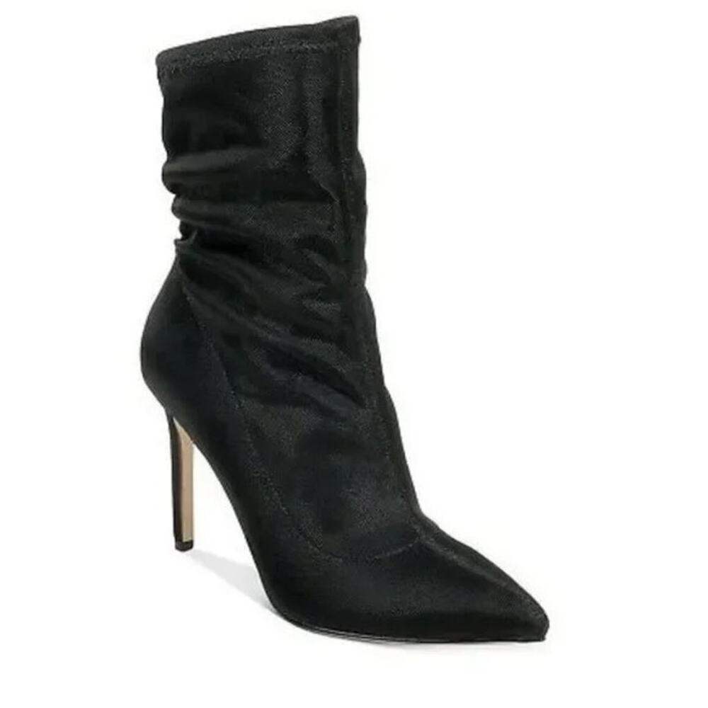 JEWEL Badgley Mischka | Ronnie Black Shimmer Fabric Slouchy Evening Dress Boots